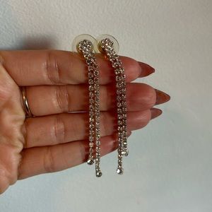 Silver Daisy drop earrings